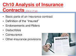 A contract whereby, for specified consideration, one party undertakes to compensate the other for a loss relating to a particular subject as a result of the occurrence of designated hazards. Ch10 Analysis Of Insurance Contracts Ch6 In 11th Ed Ppt Download