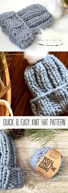 Maybe you would like to learn more about one of these? Quick Chunky Knit Hat Pattern Knitting Patterns Free Hats Hat Knitting Patterns Crochet Mittens Free Pattern