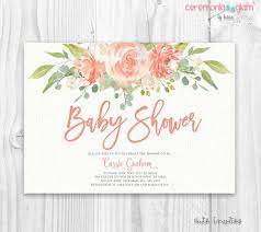 Floral Baby Shower Invitation Floral Boho Baby Por Ceremoniaglam Flower Baby Shower Invites Baby Shower Invitations Baby Shower Flowers
