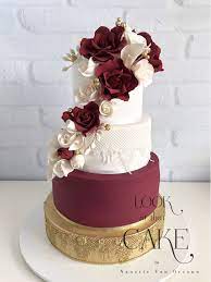 Romantic Burgundy And Gold Wedding Cakes Maroon Rose Gold Wedding Cakes Burgundy Wedding Cake