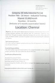 An industrial training report should be prepared for each period of approved employment. Company Ge India Ca Student Industrial Training Facebook