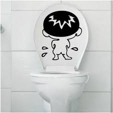 funny bathroom decorations urinating boy toilet seat vinyl wall stickers wc decor mural poster carton decal art