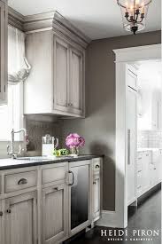 Butler S Pantry Cabinet Color Looks Like Weathered Wood Heidi Piron Design Cabinetry Kitchen Cabinets Painted Grey Grey Kitchen Designs Kitchen Renovation