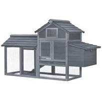 PawHut Backyard Chicken Coop Kit 59" Outdoor Solid Wood ...