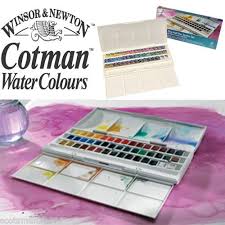 Winsor Newton Cotman Watercolour 45 Studio Half Pan Set Paint Art Artist Watercolor Oil Painting Supplies Art Painting