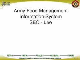 Army Food Management Information System Sec Lee