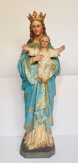 Crowned Virgin Holding The Infant Jesus ...