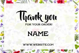 Thank you for your order cards that are easy on printer ink with a white background. Thank You Label Templat Postermywall