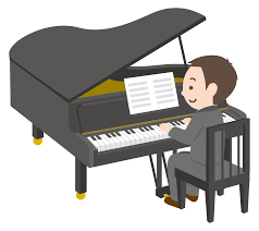 グランドピアノを弾く男性のイラスト | 高品質の無料イラスト素材集のイラサポフリー