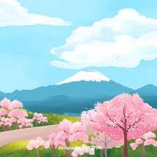 japan fuji mountain sakura psd background imagenes de fondo flores de cerezo japonesas monte fuji japon