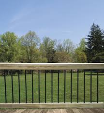 How to install deck railing. 6 Treated Wood Aluminum Spindle Railing Section At Menards