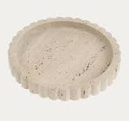 Scalloped Travertine Catchall Tray