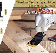 12PCS Multi Tool Blades with Scale, Titanium Oscillating Tool Blade for  Cutting Metal, Nails, Wood and Plastic. Compatible with Milwaukee, Ryobi  and ...