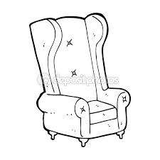 Armchair Cartoon Black And White Cartoon Old Armchair Cartoon Illustration Stock Illustration