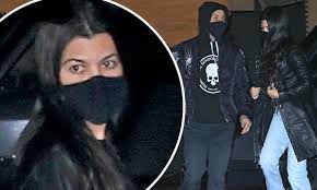Tagging barker on instagram, kardashian shared video of dozens of white blooms hanging from her ceiling as well as a huge arrangement on the floor. Kourtney Kardashian Wears An Edgy Ensemble To Nobu As Beau Travis Barker Arrives After She Left Daily Mail Online