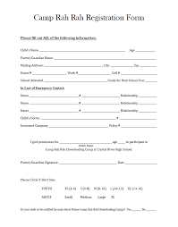 This vendor registration form template, like all of jotform's thousands of templates, are fully customizable and free to use. Camp Rah Rah 2016 Registration Form Student Forms Doctor For Kids Registration Form