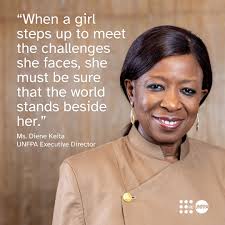 Yes, @‌dienekeita! Girls caught in crises are calling for safety, dignity  and human rights. With our support, they can build a brighter future for  themselves and their communities. See @‌unfpachief's statement on