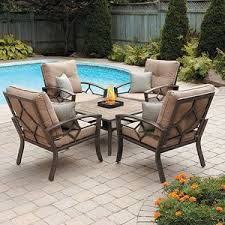 Kennedy 5 Piece Conversation Set With Fire Pit 449 Fire Pit Patio Furniture Fire Pit Patio Fire Pit Chairs