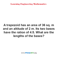 Area of a trapezoid calculator determines the area, perimeter, and side lengths for an arbitrary trapezoid. Solution What Are The Lengths Of The Bases Of A Trapezoid
