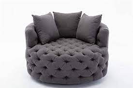 Amazon Com Yishen Modern Swivel Accent Chair Barrel Chair For Hotel Living Room Modern Leisure Chair Grey Home Kit Barrel Chair Modern Swivel Accent Chairs