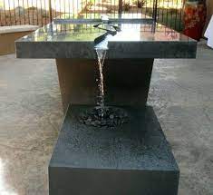 Live edge walnut and concrete coffee table. Concrete Waterfall Table Concrete Furniture Concrete Table Polished Concrete