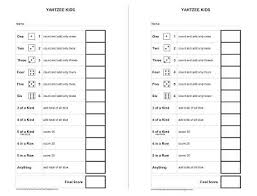 Free Printable Yahtzee Score Card For Kids Adaptive Game Card For Easier Writing And Number Rec Yahtzee Score Card Yahtzee Score Sheets Free Games For Kids