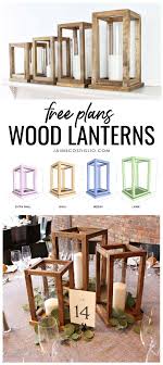 A Diy Tutorial To Build Wood Lantern Centerpieces Free Plans For Four Sizes Of Wood Lantern Wood Lantern Centerpiece Wooden Lanterns Centerpieces Wood Lantern