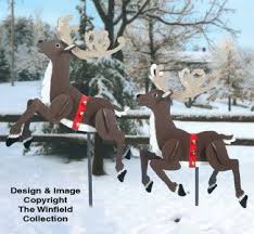 Reindeer Sleighs Prancing Reindeer Woodcraft Pattern Christmas Yard Decorations Christmas Yard Art Christmas Wood