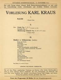 Vorlesung Karl Kraus Am 19 11 1914 H I N 239542 Karl Kraus Luther Johannis