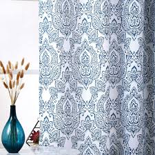 Get free shipping on qualified patterned curtains or buy online pick up in store today in the window treatments department. Amazon Com Fmfunctex White Blue Curtains For Living Room 84 Inch Long Vintage Damask Printed Window Curtain Panels For Bedroom Grommet Top Floral Pattern Draperies 2 Pcs Home Kitchen