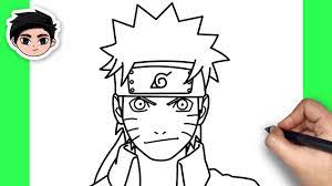 (step 10) draw some curved lines. How To Draw Naruto Uzumaki Easy Step By Step Tutorial Youtube