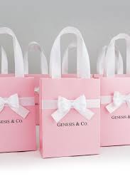 Baby Co Gift Bag With Satin Ribbon Handles Bow And Custom Etsy Baby Shower Party Favors Girl Baby Shower Party Favors Baby Shower Goodie Bags