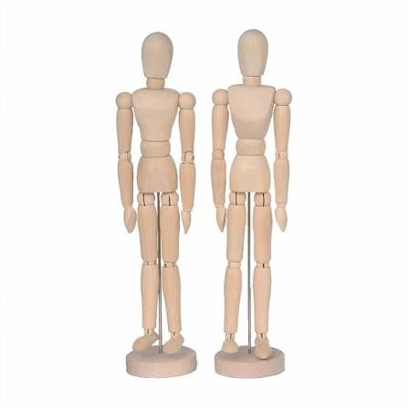 Amazon.com: 2 Pack 12 Inches Tall Wooden Mannequin Artist Manikin with  Stand - Great for Drawing or Desktop Decor （Men and Women/Dad and Mom ） :  Arts, Crafts & Sewing