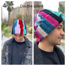 Cozy Thick Beanie, Rainbow Beanie, Colorful Beanie, Scrap Beanies, Crochet  Beanie, Unisex Beanie, Warm Winter Hat, Hippie Beanie