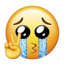 Crying Blue Glitter Peace Sign Kissing Face Emoji Sticker Emoji Stickers Blue Glitter Unique Items Products