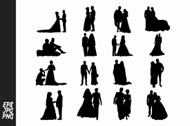 Download 16 Wedding Silhouette Clipart Bundle Graphic By Arief Sapta Adjie Creative Fabrica SVG Cut Files