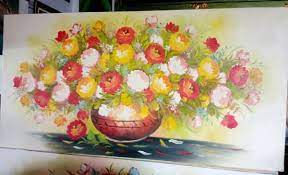 Bunga tangan memegang bunga sejambak bunga ilustrasi gambar. Jual Lukisan Bunga Besar Timbul 200x100 Lukisan Pot Bunga 3 Di Lapak Buddha Juragan Bukalapak