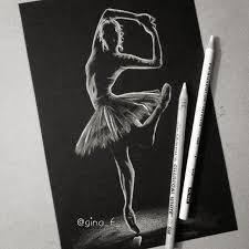 Ballet Dancer Drawing Black And White G I N A On Instagram Little White Charcoal Ballerina On Black Paper Ballerina Whitecharcoal Blackpap Black Paper Drawing Charcoal Drawing Black Love Art
