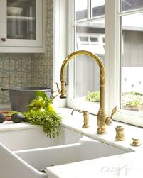 Black And Gold Kitchen Sink Tap Dual Apron Sink And Gold Gooseneck Faucet Cottage Kitchen Kitchen Sink Faucets Gold Kitchen Faucet White Kitchen Faucet