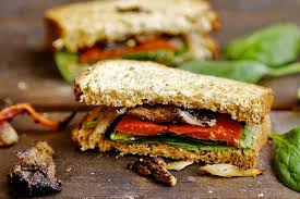 Roasted Bell Pepper Onion And Mushroom Sandwich Divine Healthy Food