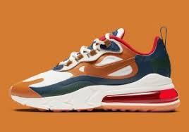 Nike Air Max 270 React Blue Void Metallic Gold White Cq0209 401 Men S Athletic Sneakers Nike Air Max Nike Shoes Air Max Nike Running Shoes Women