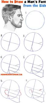 How To Draw A Face From The Side Profile View Male Man Easy Step By Step Drawing Tutorial For Beginners Gezichten Tekenen Hoofden Tekenen En Potloodportret