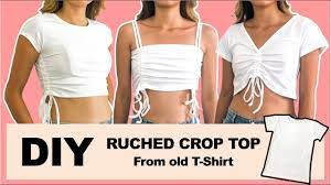 Overtime, they may become too old, faded, or stained to wear. Diy Ruched Crop Top From Old T Shirt In 3 Different Ways Another Way To Re Use Your Old T Shirts Youtube