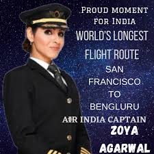 Captain zoya agarwal commenced the flight with her team on january 9, 2021 and covered a captain zoya agarwal traversed one of the most difficult air routes with other women pilots in the. Dharma On Twitter All Woman Cockpit Crew To Fly Inaugural Air India San Francisco Bengaluru Flight Ai 176 Captain Zoya Agarwal Her Team Will Be Flying Over The North Pole On The World S