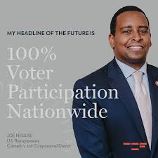 The first appearance was a 2018 speech as a u.s. Rep Joe Neguse Wants To Get Young People To The Polls