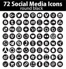 Black And White Social Media Icons For Email Signature Vector Round Social Media Icons Black Socialmediaicons Social Media Icons Vector Social Media Icons Media Icon