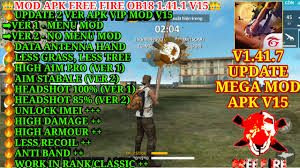 Free fire imei apk download free v1.46. Mod Apk Free Fire Ob18 1 41 7 V15 Aim Pro Headshot 100 Antenna Unlock Imei Antiband
