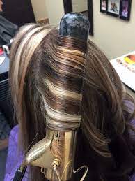 Love The Contrast Of Colors Light Blonde Highlights With Dark Strands Lowlights Weaved In Slightly Chunky Partial Hi Hair Color Auburn Light Hair Hair Styles