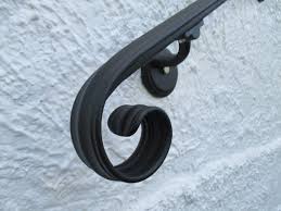 Our fencing and this stair railing is rustic with a rusty oxidized surface, and many customers like that antique look. 2 Ft Wrought Iron Hand Rail Wall Rail Stair Rail Step Rail Etsy