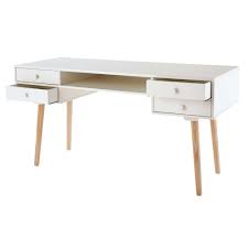 Witte Bureau Met 4 Lades Wit Bureau Bureaus Lades